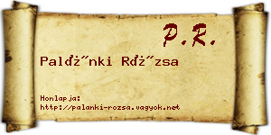 Palánki Rózsa névjegykártya