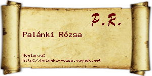 Palánki Rózsa névjegykártya
